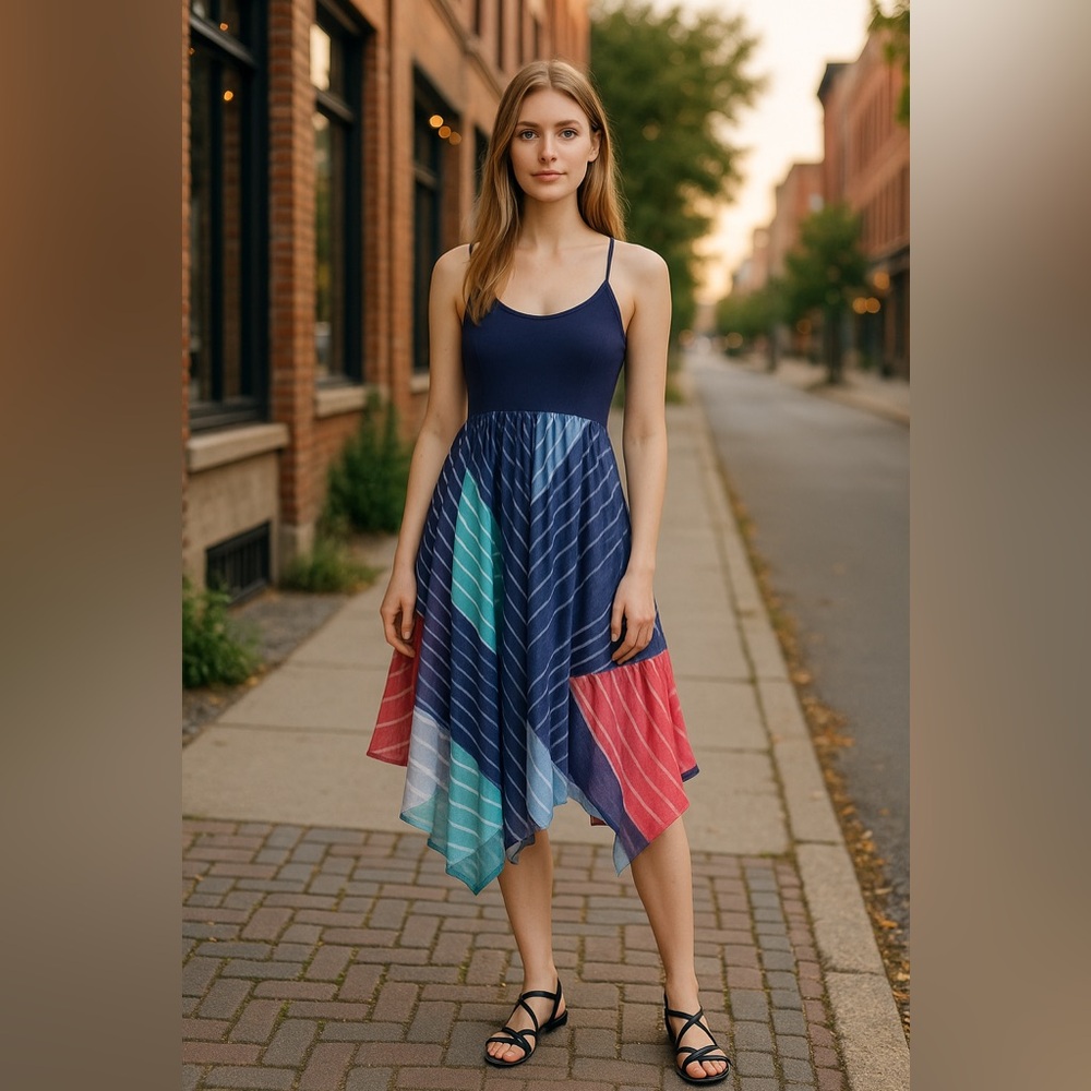 NWOT Women Gap Handkerchief Midi Dress